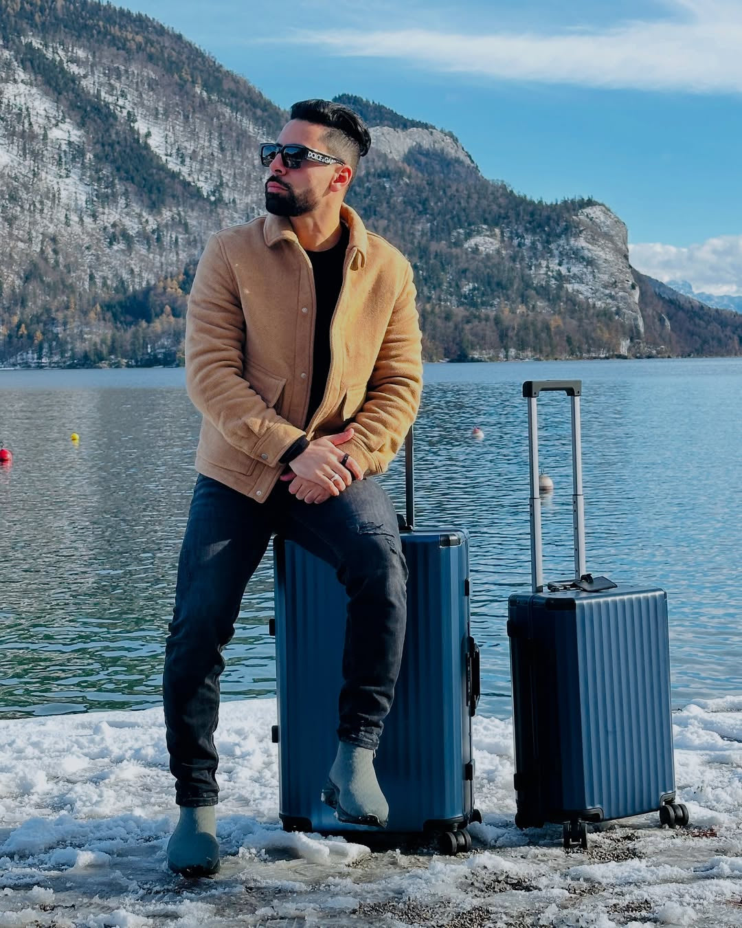 Rova Aluminum Suitcase Navy MERRU