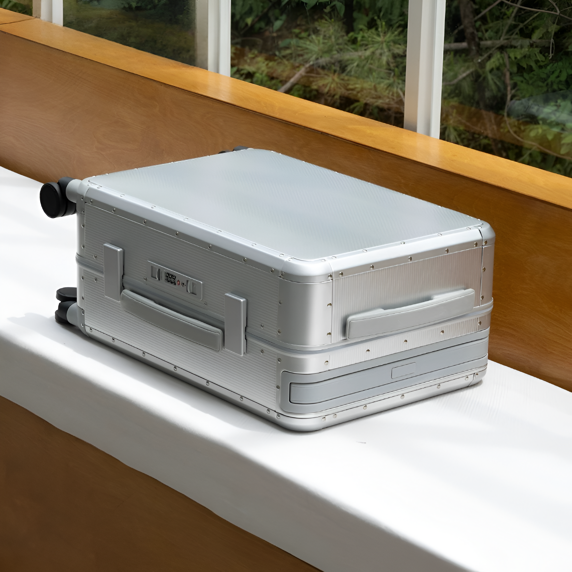 Edge Aluminum Suitcase Silver MERRU