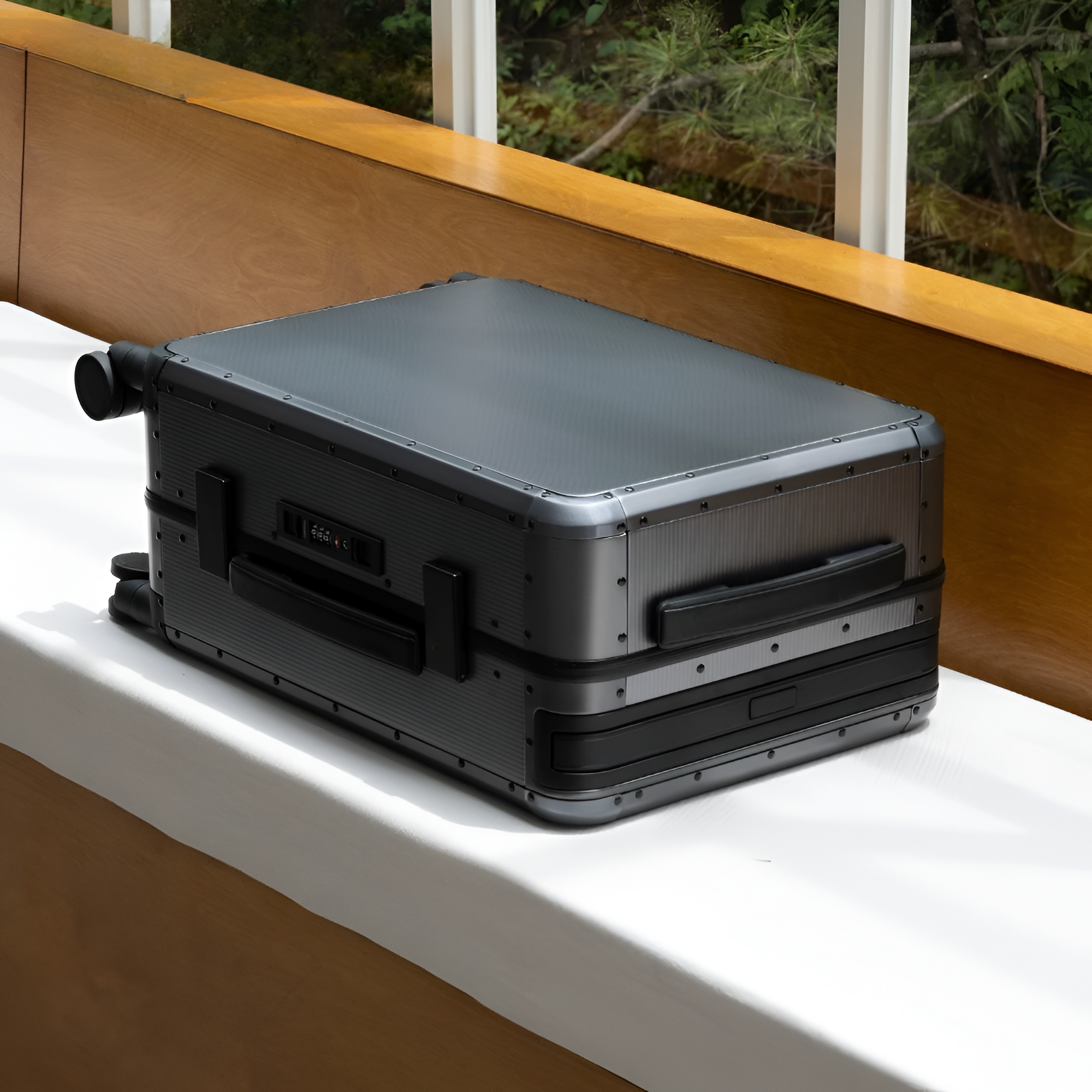 Edge Aluminum Suitcase Gunmetal MERRU