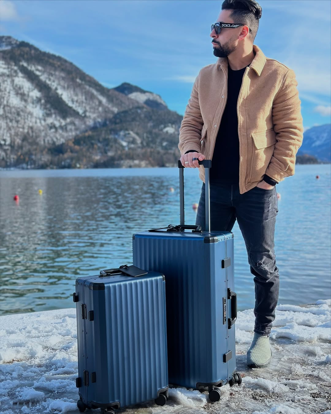 Rova Aluminum Suitcase Navy MERRU